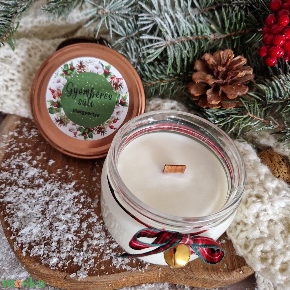 Gyömbéres süti illatgyertya  - karácsony - karácsonyi lakásdekoráció - karácsonyi illatgyertya, mécses - Meska.hu