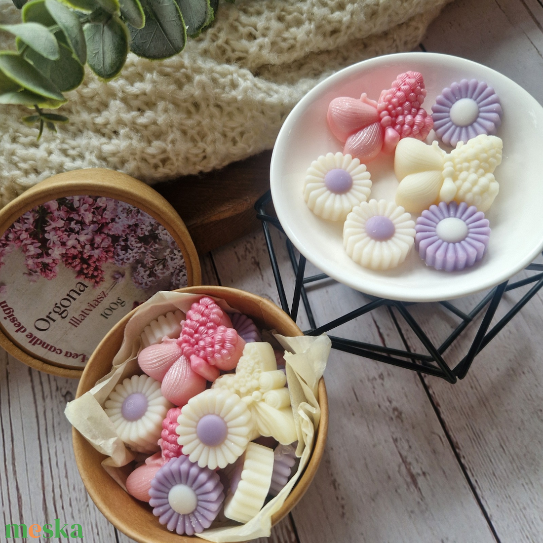 Orgona illatviasz szójaviaszból, kézműves wax melt, tavaszi lakásillatosító ajándékba - otthon & életmód - gyertya, illat, aroma - illatviasz - Meska.hu