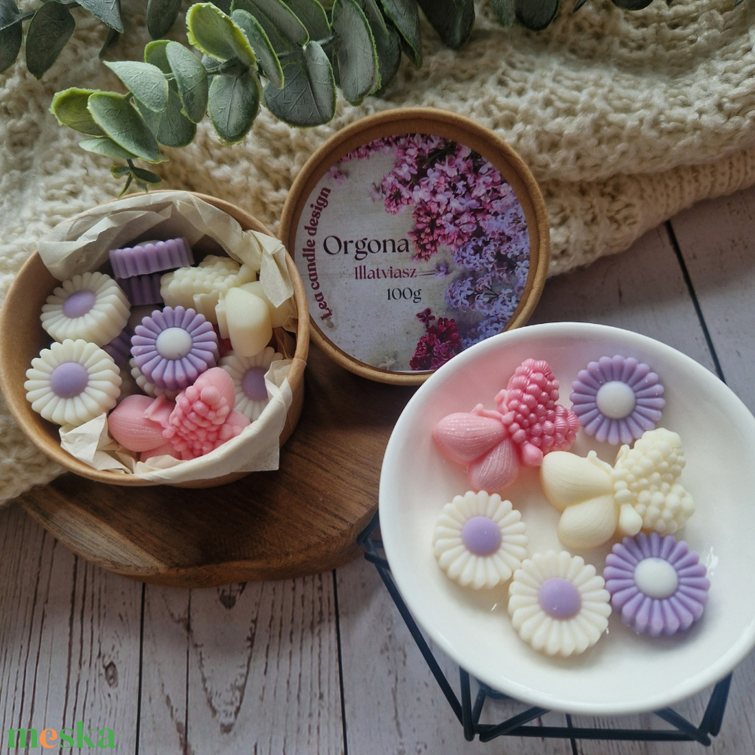 Orgona illatviasz szójaviaszból, kézműves wax melt, tavaszi lakásillatosító ajándékba - otthon & életmód - gyertya, illat, aroma - illatviasz - Meska.hu