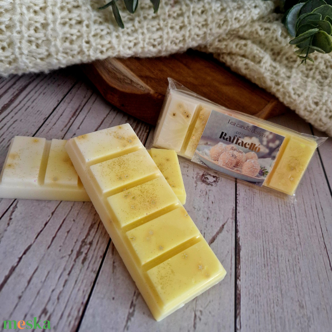 Citromos raffaello törhető illatviasz 50g  - otthon & életmód - gyertya, illat, aroma - illatviasz - Meska.hu