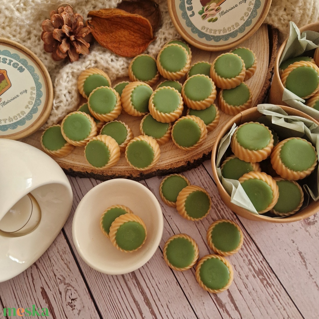 Pisztácitorta illatviasz  - otthon & életmód - gyertya, illat, aroma - illatviasz - Meska.hu