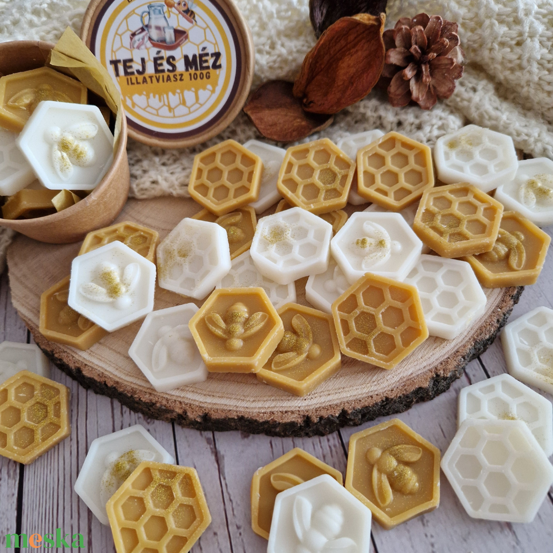 Tej és méz illatviasz - otthon & életmód - gyertya, illat, aroma - illatviasz - Meska.hu