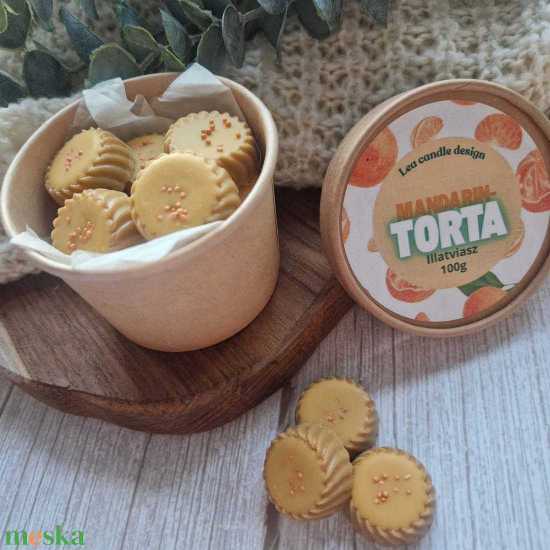 Mandarintorta illatviasz  - otthon & életmód - gyertya, illat, aroma - illatviasz - Meska.hu
