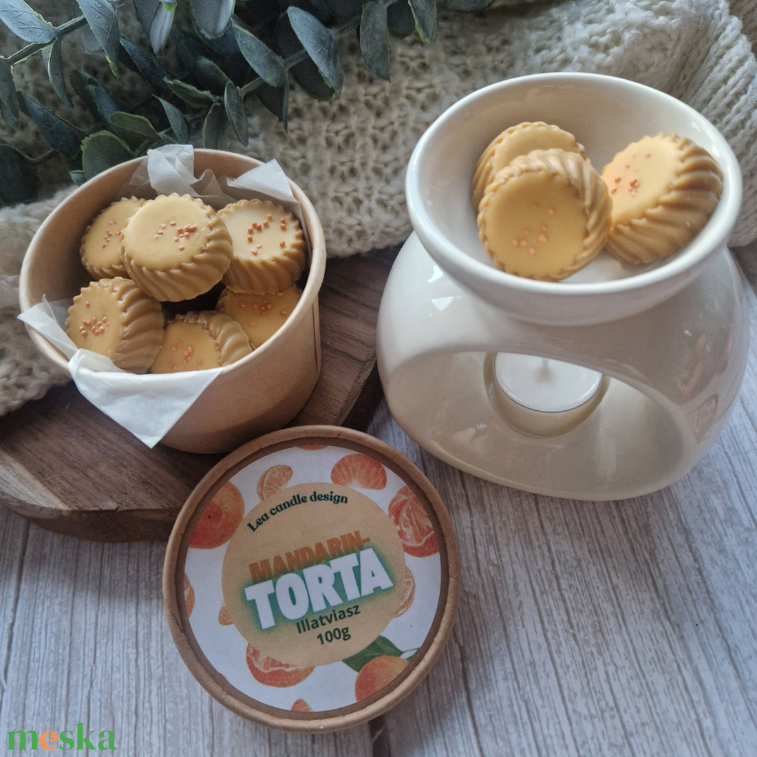 Mandarintorta illatviasz  - otthon & életmód - gyertya, illat, aroma - illatviasz - Meska.hu