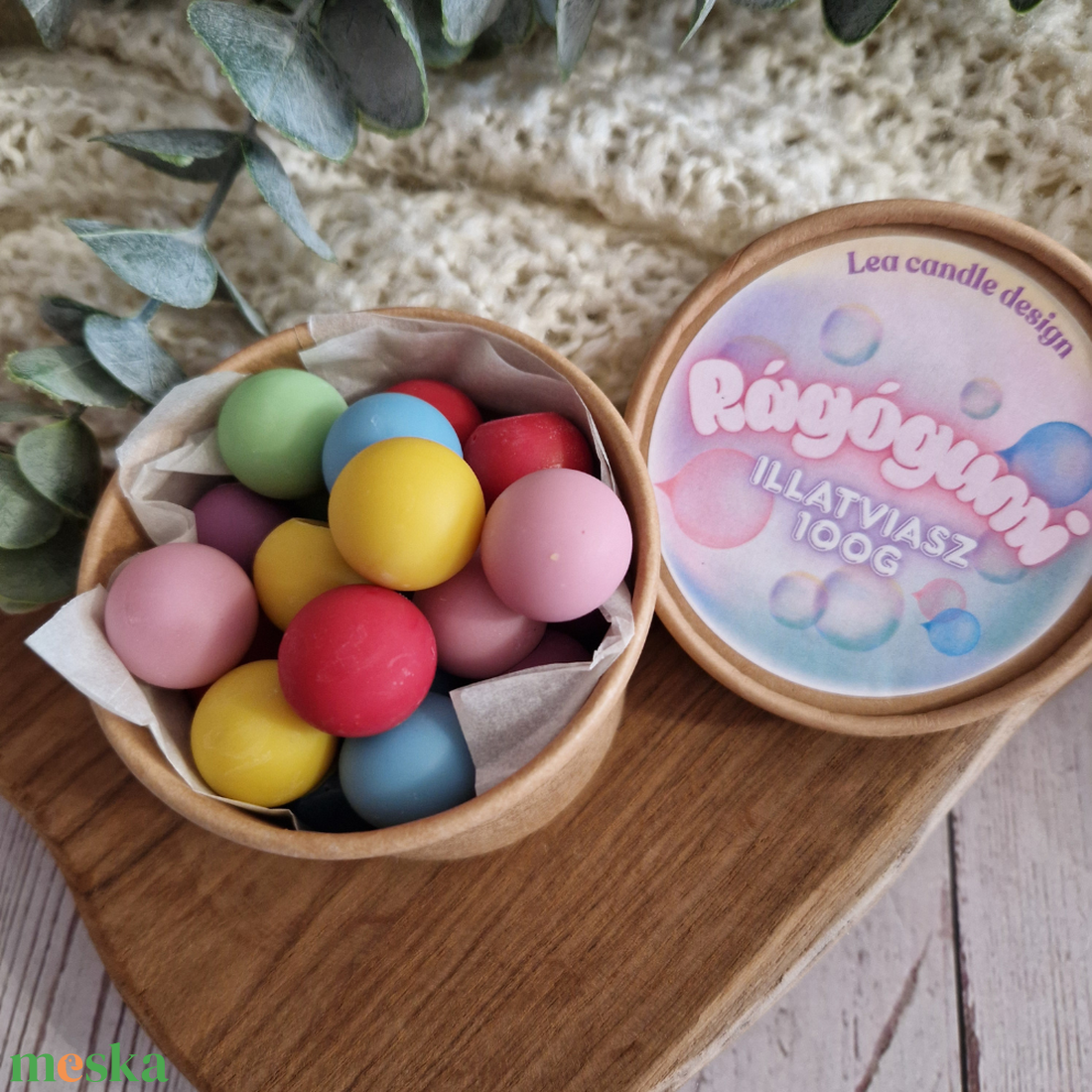 Rágógumi illatviasz, igazi retro rágó illattal, kézzel készült szójaviaszból - otthon & életmód - gyertya, illat, aroma - illatviasz - Meska.hu