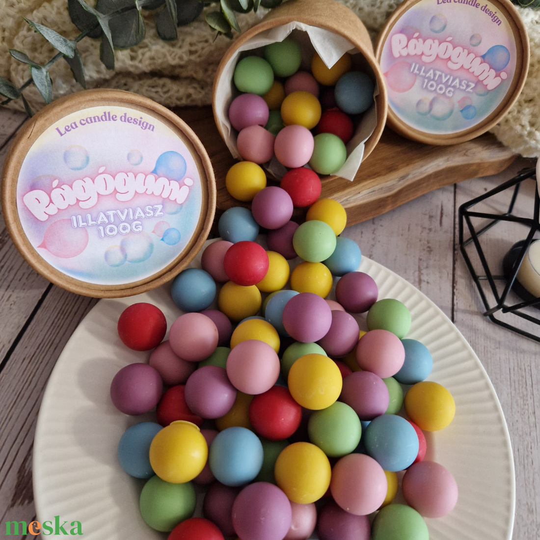 Rágógumi illatviasz, igazi retro rágó illattal, kézzel készült szójaviaszból - otthon & életmód - gyertya, illat, aroma - illatviasz - Meska.hu