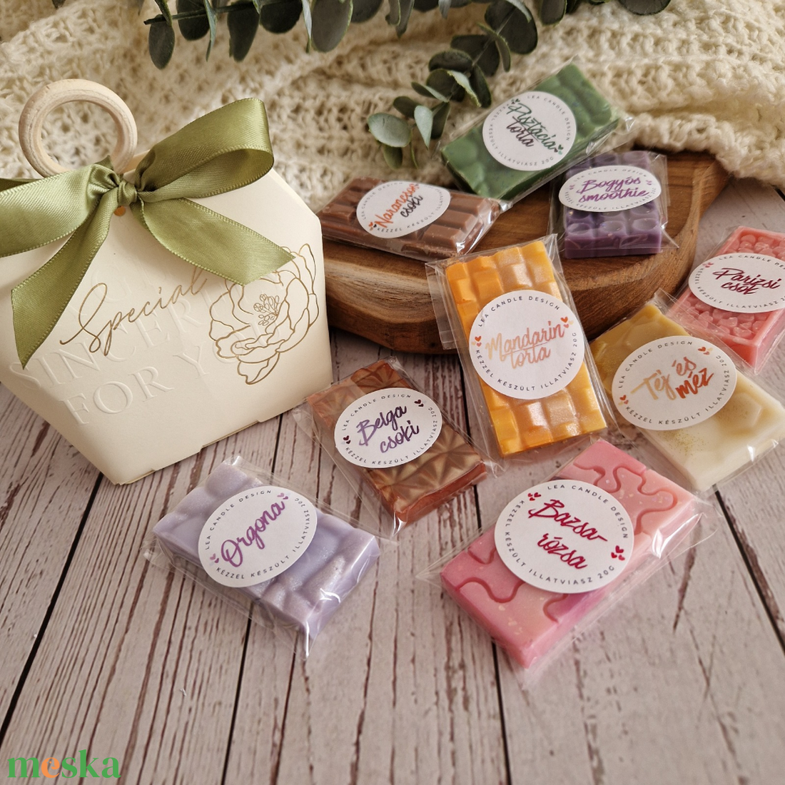 Zsákbamacska illatviasz ajándékdoboz 5 meglepetés illattal - otthon & életmód - gyertya, illat, aroma - illatviasz - Meska.hu