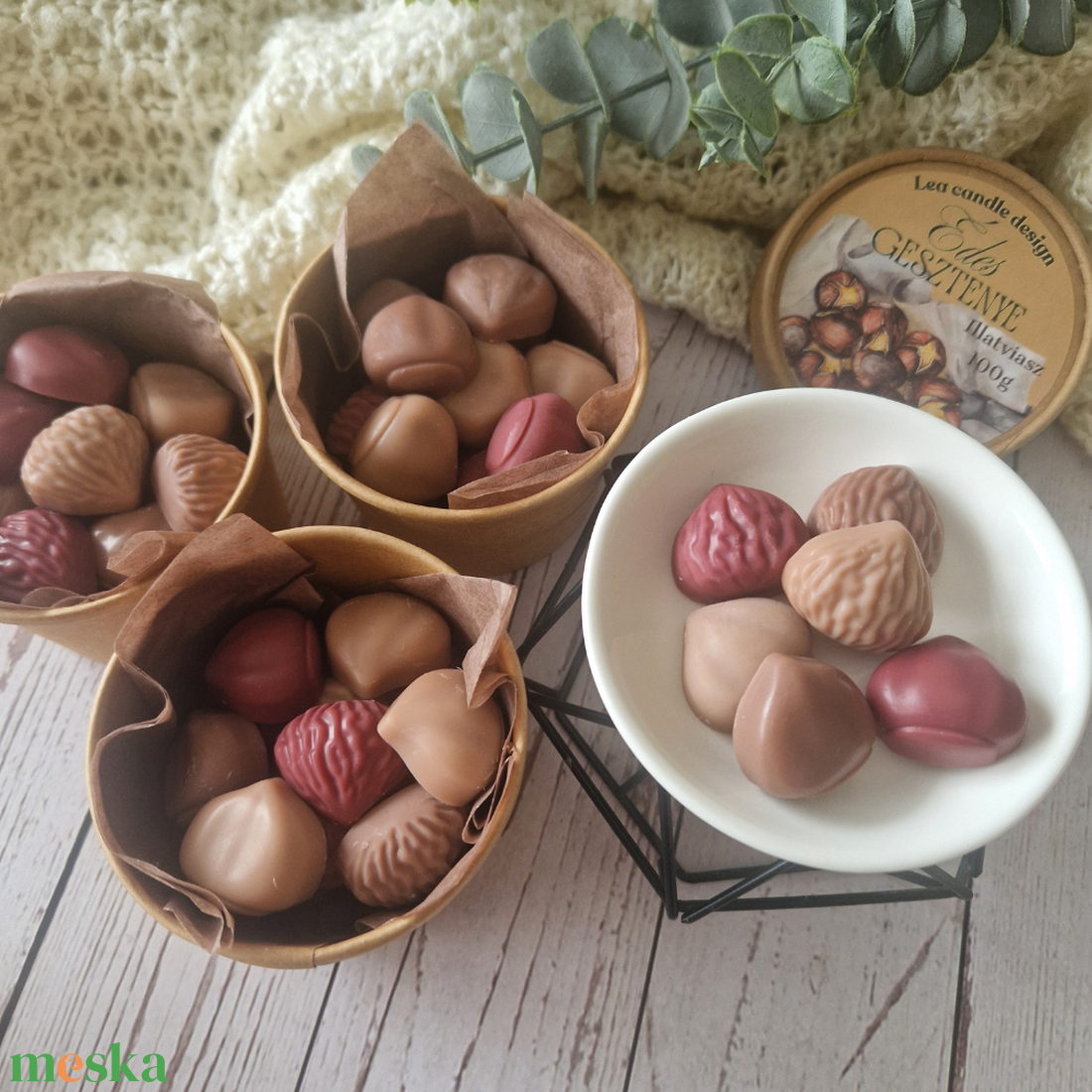 Édes gesztenye illatviasz, meleg, édes őszi hangulat otthonodba - otthon & életmód - gyertya, illat, aroma - illatviasz - Meska.hu