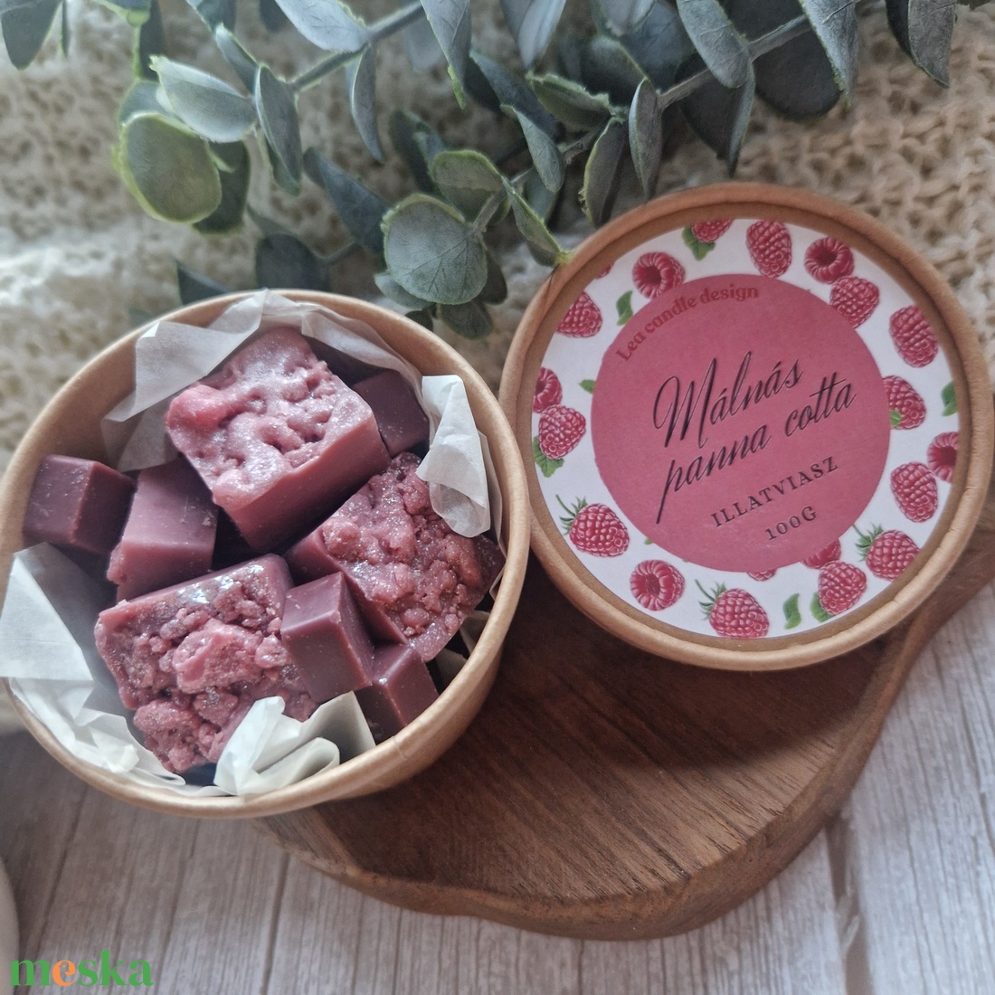 Málnás panna cotta illatviasz  - otthon & életmód - gyertya, illat, aroma - illatviasz - Meska.hu