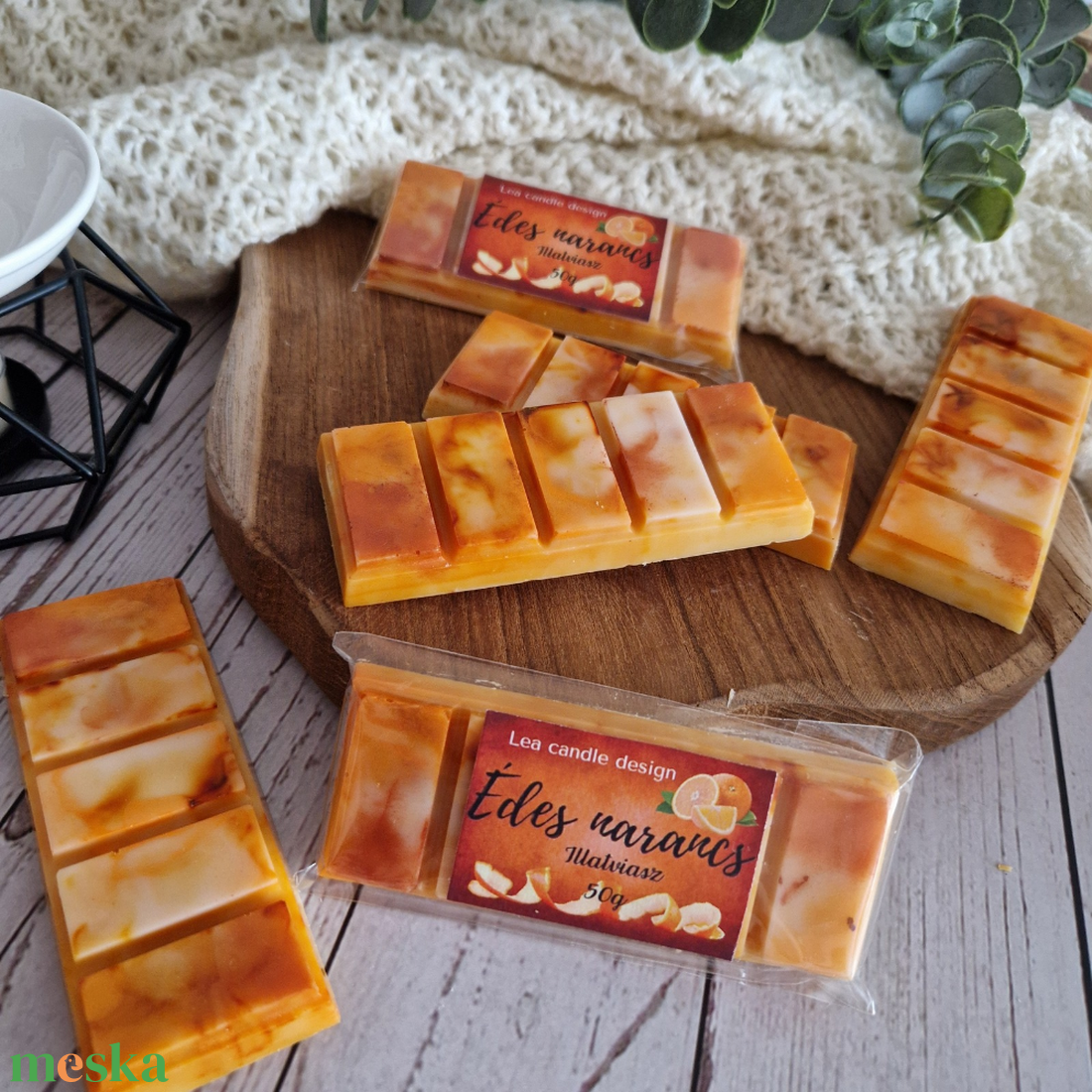 Édes narancs illatviasz, friss, lédús, gyümölcsös élmény - otthon & életmód - gyertya, illat, aroma - illatviasz - Meska.hu