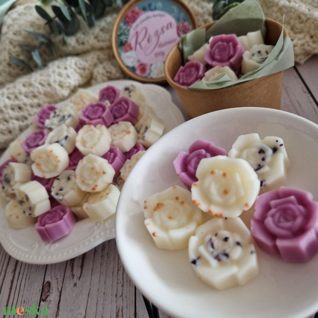 Rózsa illatviasz, friss, virágos elegancia - otthon & életmód - gyertya, illat, aroma - illatviasz - Meska.hu