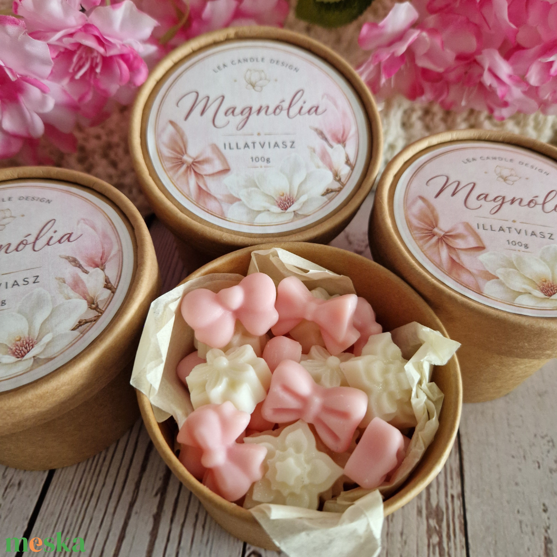 Magnólia illatviasz, a tavaszi virágzás eleganciája - otthon & életmód - gyertya, illat, aroma - illatviasz - Meska.hu