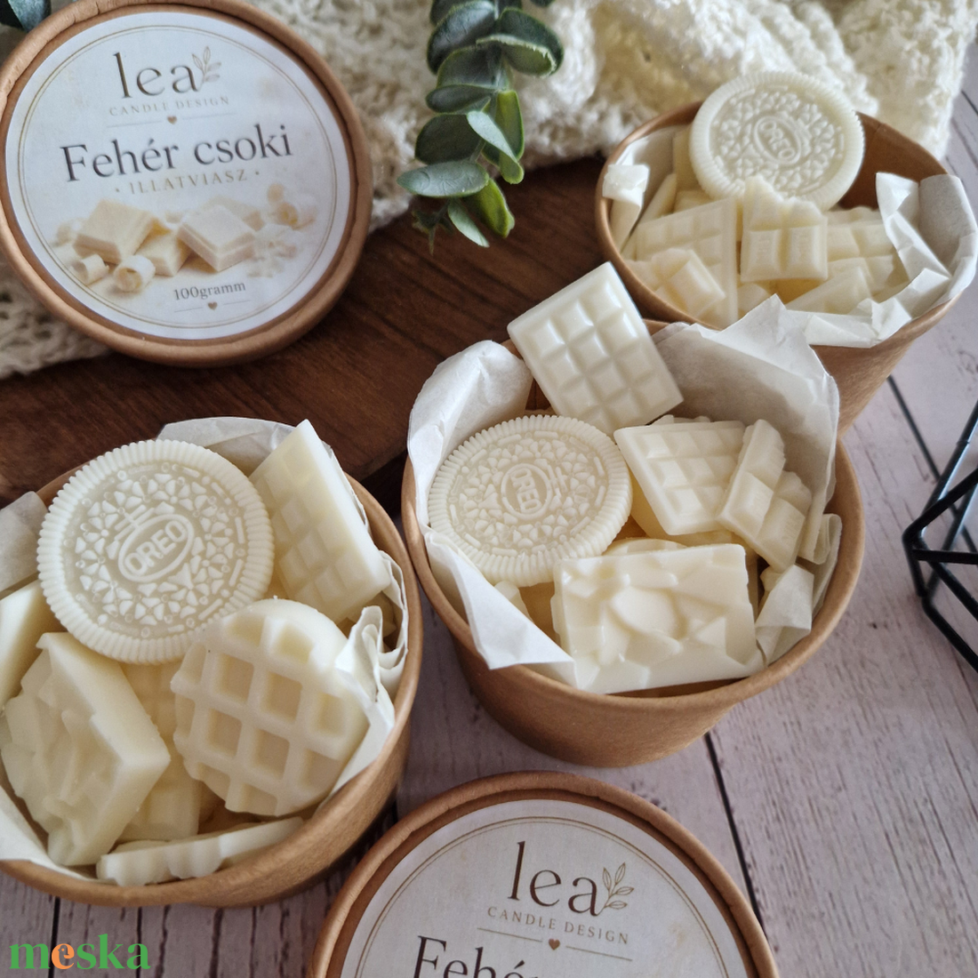 Fehér csokis illatviasz, igazi vaníliás desszert illat - otthon & életmód - gyertya, illat, aroma - illatviasz - Meska.hu