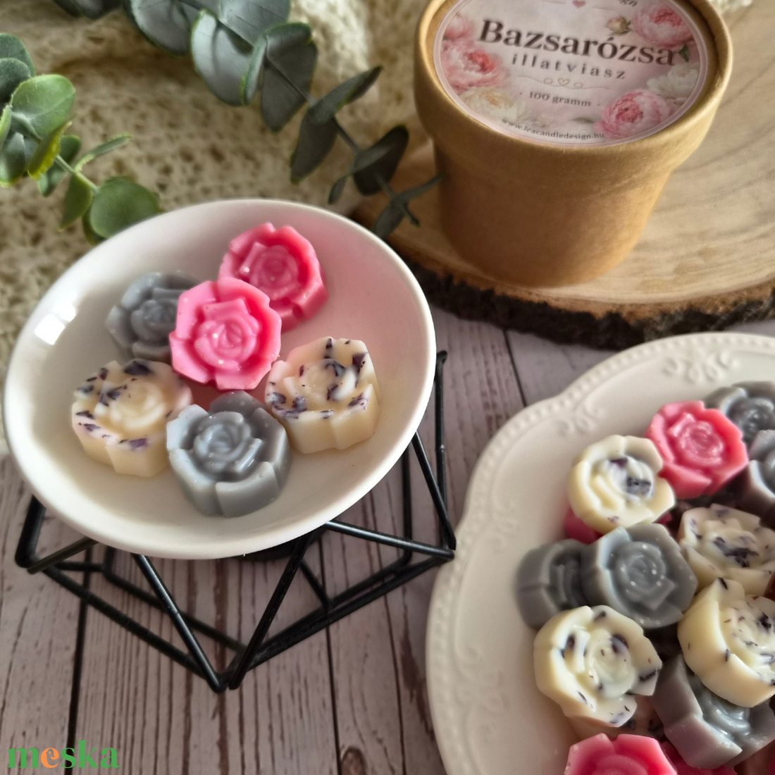 Bazsarózsa illatviasz, nőies, finom rózsaillat  - otthon & életmód - gyertya, illat, aroma - illatviasz - Meska.hu