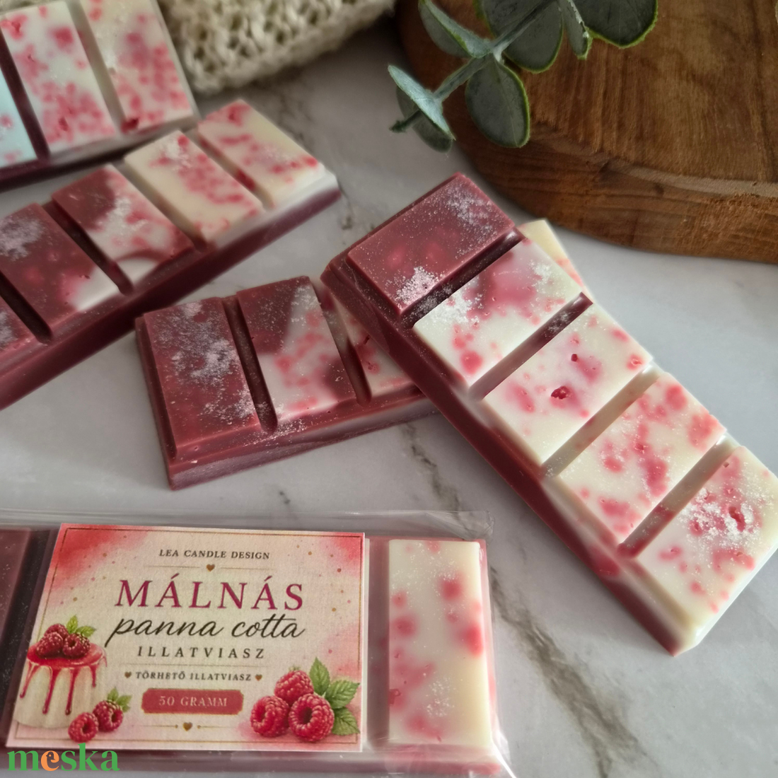 Málnás panna cotta illatviasz, igazi málnás desszertélmény - otthon & életmód - gyertya, illat, aroma - illatviasz - Meska.hu