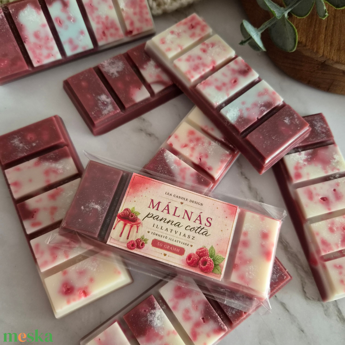 Málnás panna cotta illatviasz, igazi málnás desszertélmény - otthon & életmód - gyertya, illat, aroma - illatviasz - Meska.hu