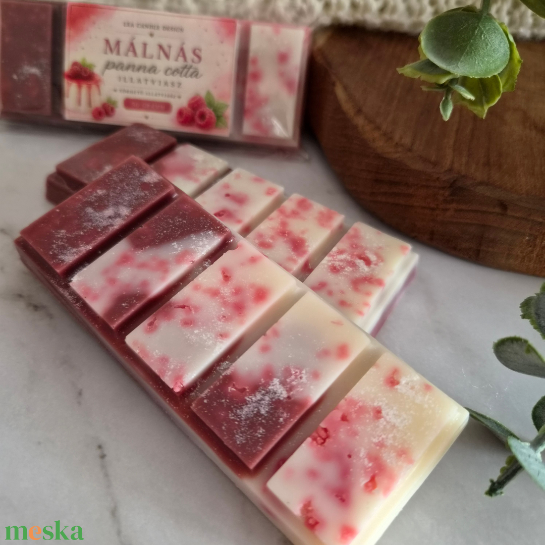 Málnás panna cotta illatviasz, igazi málnás desszertélmény - otthon & életmód - gyertya, illat, aroma - illatviasz - Meska.hu