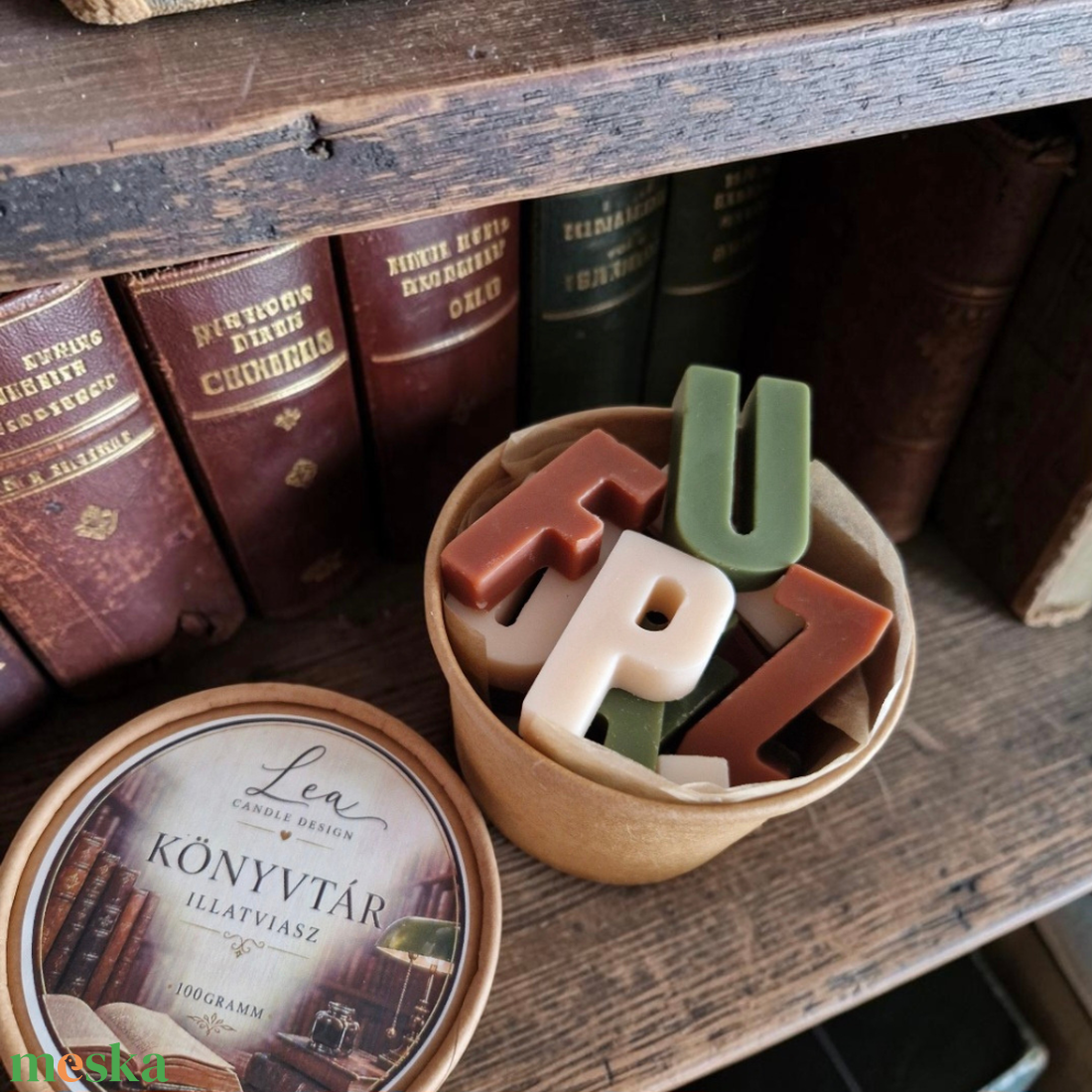 Könyvtár illatviasz, bársonyos elegancia - otthon & életmód - gyertya, illat, aroma - illatviasz - Meska.hu