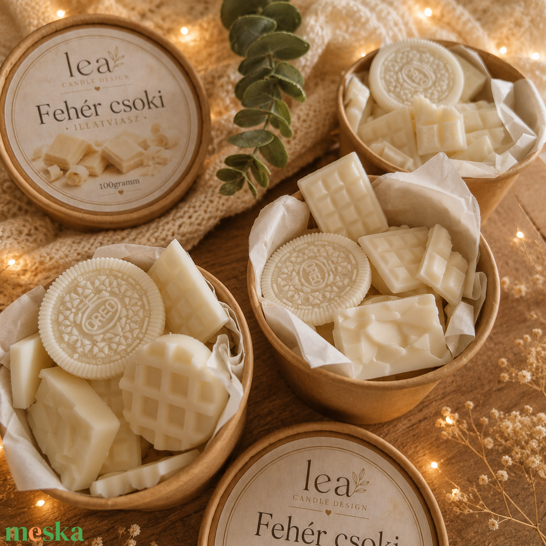 Fehér csokis illatviasz, igazi vaníliás desszert illat - otthon & életmód - gyertya, illat, aroma - illatviasz - Meska.hu
