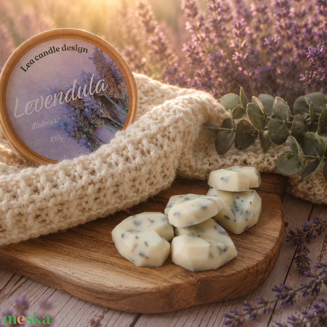 Levendula illatviasz aromalámpába, kézműves, nyugtató lakásillatosító - otthon & életmód - gyertya, illat, aroma - illatviasz - Meska.hu