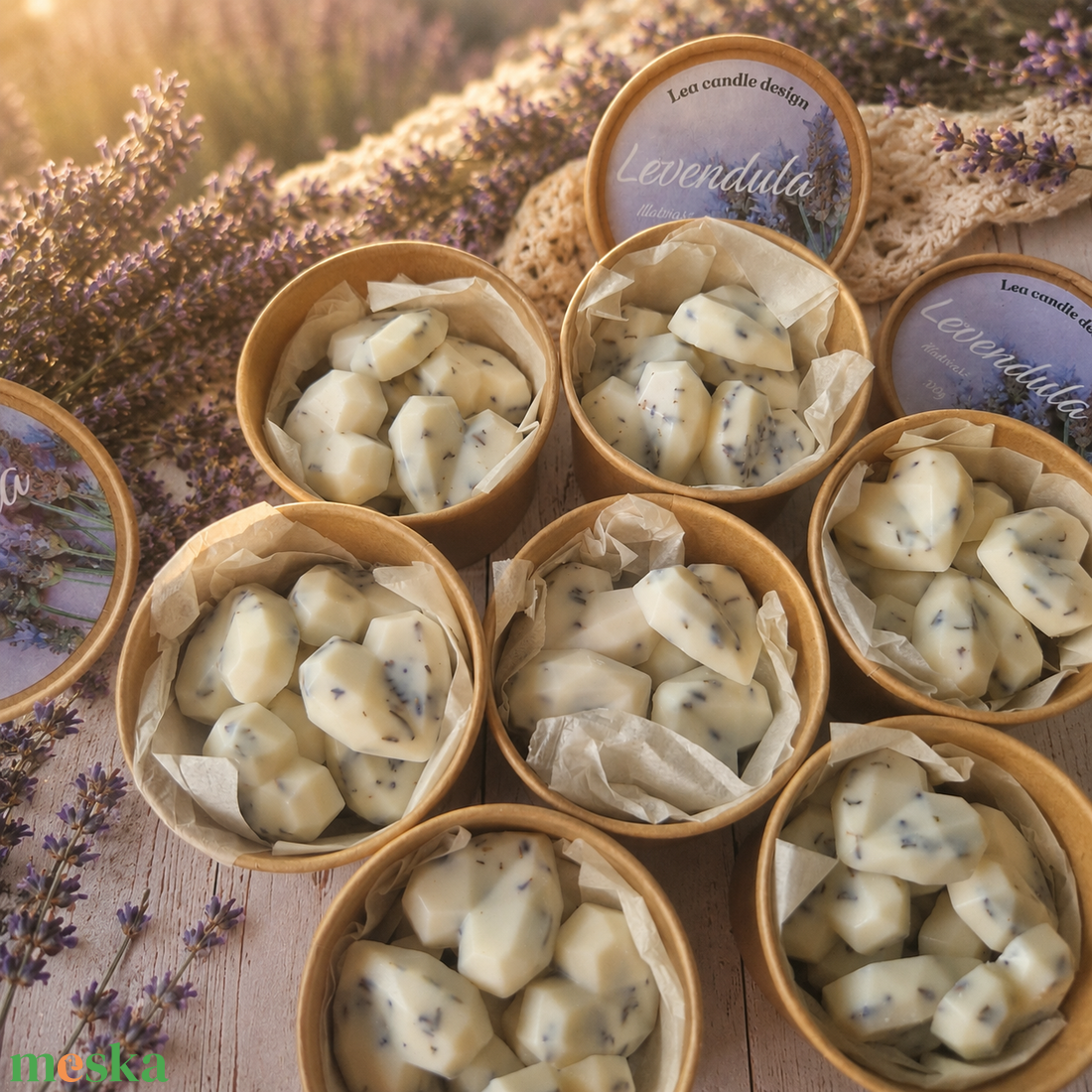 Levendula illatviasz aromalámpába, kézműves, nyugtató lakásillatosító - otthon & életmód - gyertya, illat, aroma - illatviasz - Meska.hu