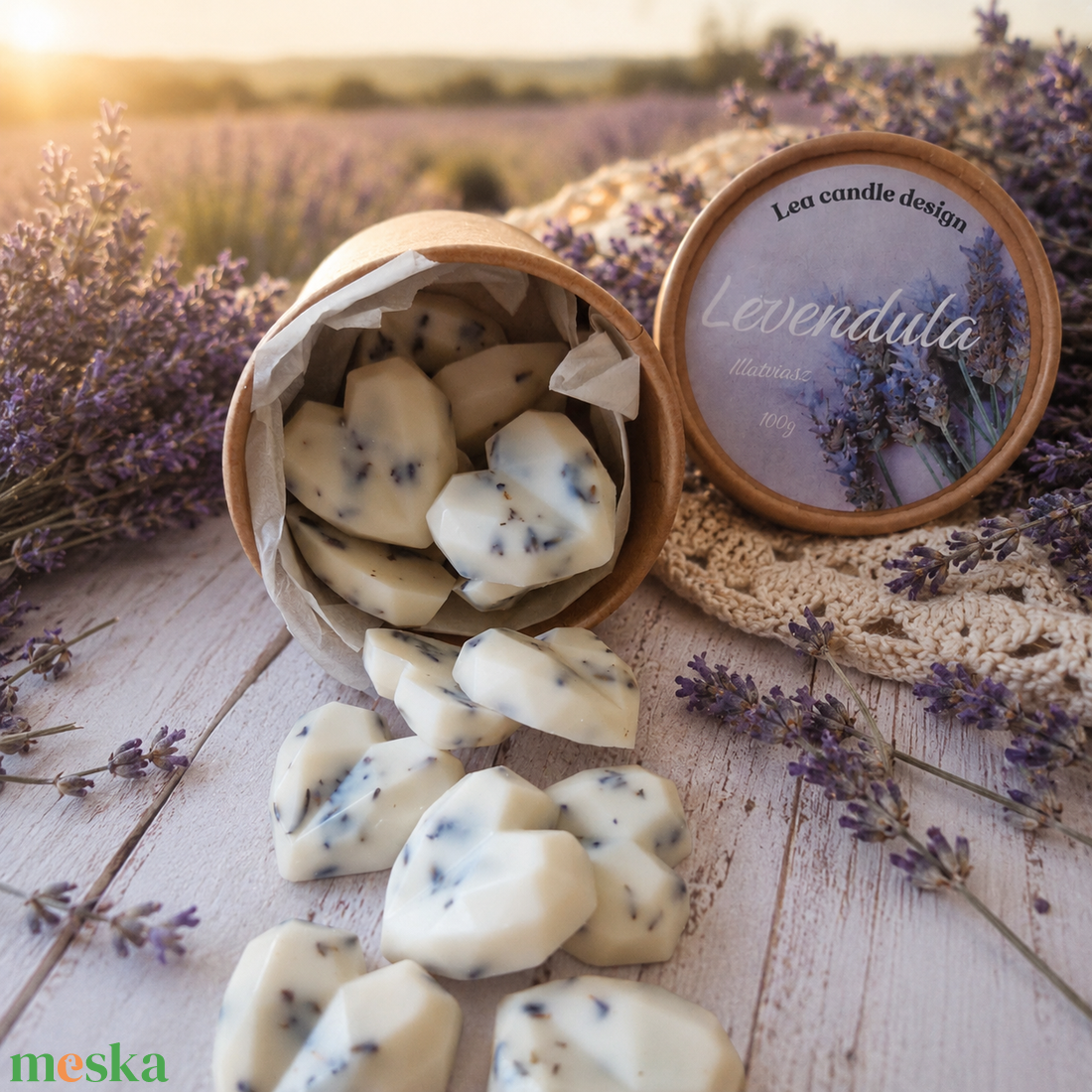 Levendula illatviasz aromalámpába, kézműves, nyugtató lakásillatosító - otthon & életmód - gyertya, illat, aroma - illatviasz - Meska.hu