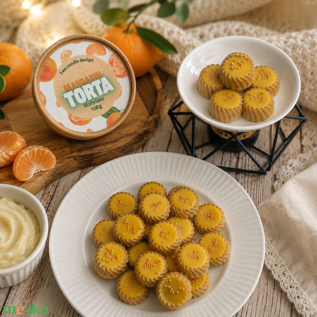 Mandarintorta illatviasz, édes citrusos élmény - otthon & életmód - gyertya, illat, aroma - illatviasz - Meska.hu