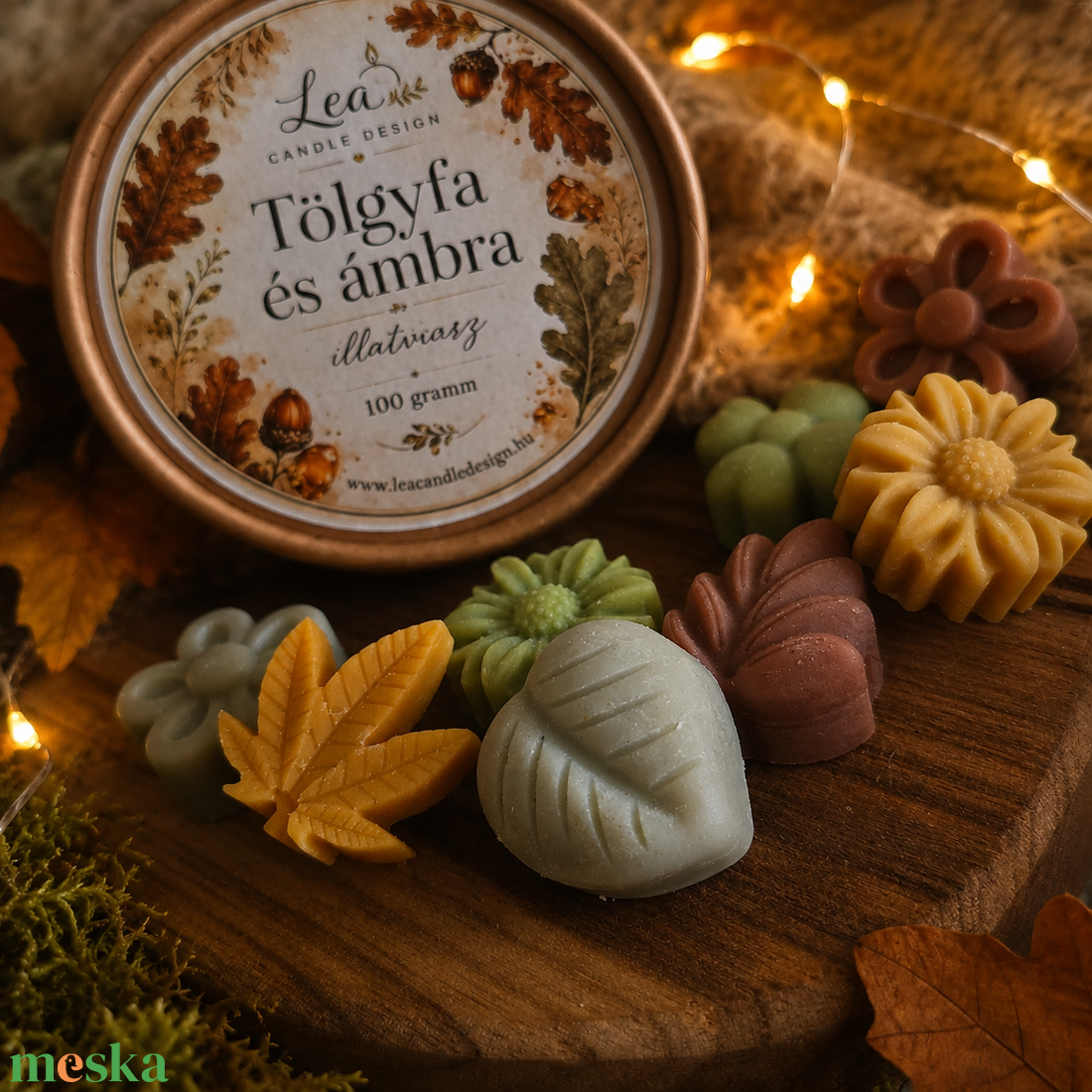 Tölgyfa és ámbra illatviasz - otthon & életmód - gyertya, illat, aroma - illatviasz - Meska.hu