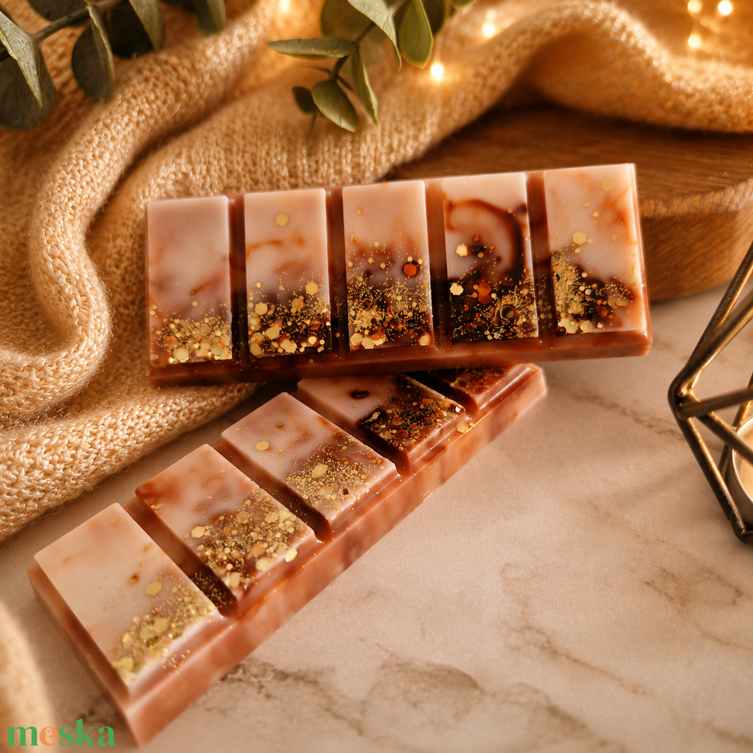 Golden kasmír törhető illatviasz, elegáns,nőies virág illat - otthon & életmód - gyertya, illat, aroma - illatviasz - Meska.hu