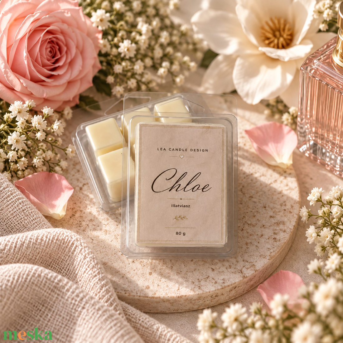 Chloe parfüm illatviasz - csipetnyi elegancia, nőies hangulat - otthon & életmód - gyertya, illat, aroma - illatviasz - Meska.hu