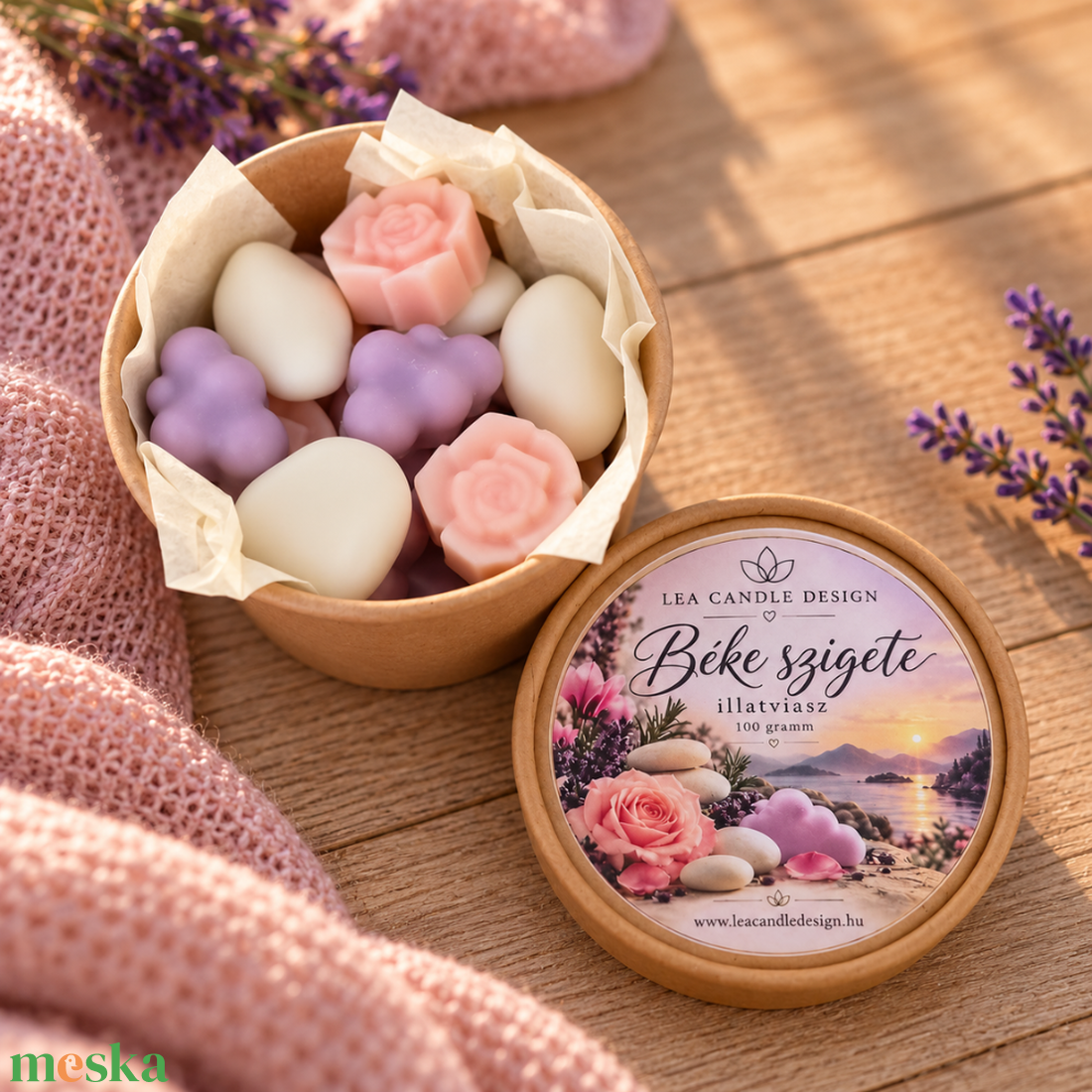 Béke szigete illatviasz - tiszta, nyugodt, virágos - gyógynövényes illat  - otthon & életmód - gyertya, illat, aroma - illatviasz - Meska.hu