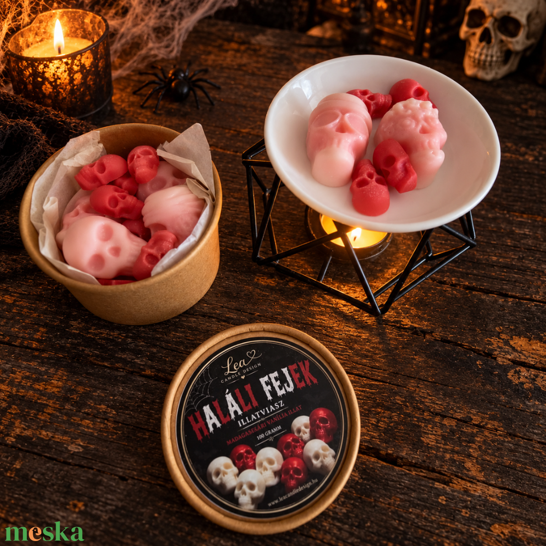 Haláli fejek illatviasz - édesen hátborzongató Halloween illatviasz - otthon & életmód - gyertya, illat, aroma - illatviasz - Meska.hu