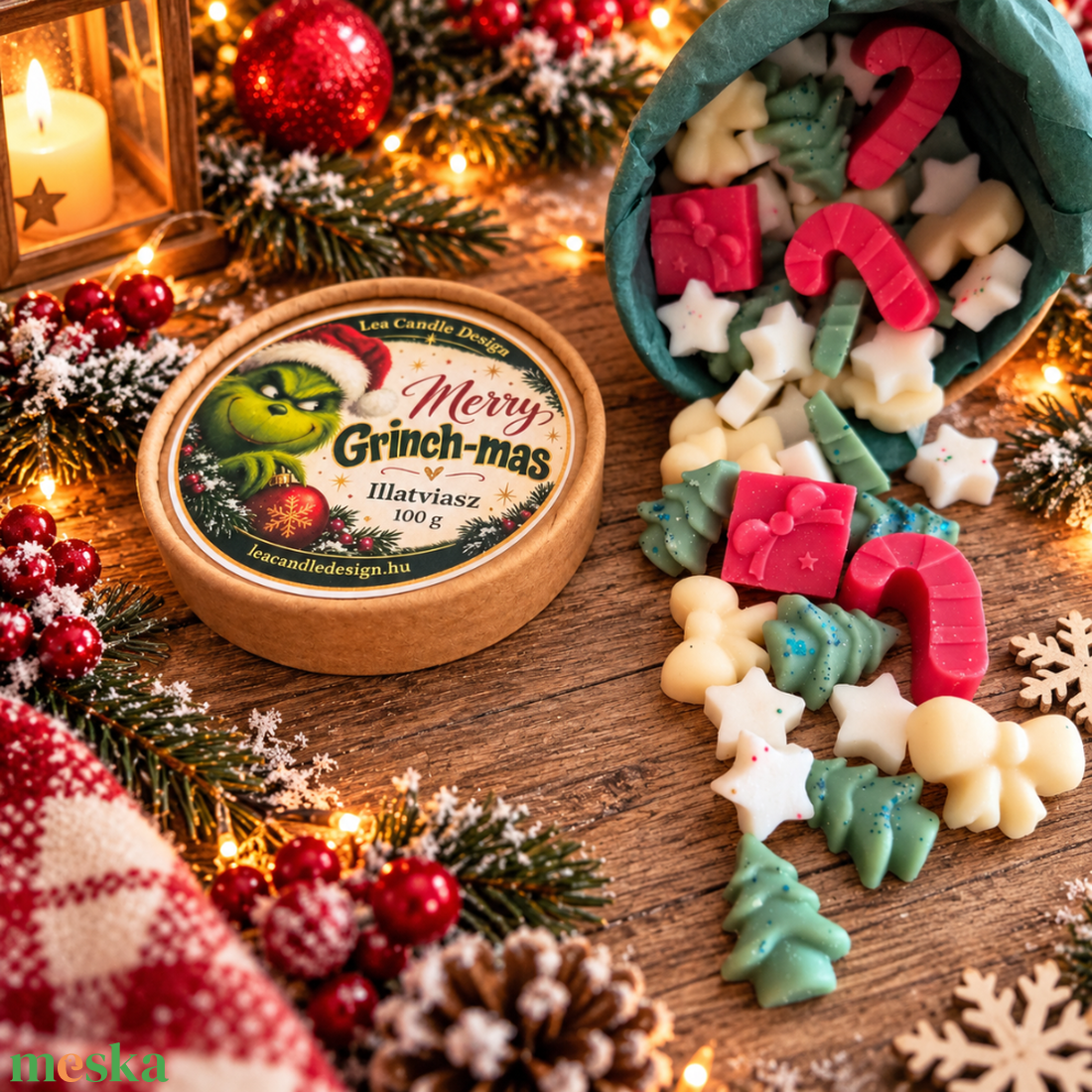 Merry Grinch-mas � Karácsonyi varázslat egy csipetnyi huncutsággal! - otthon & életmód - gyertya, illat, aroma - illatviasz - Meska.hu