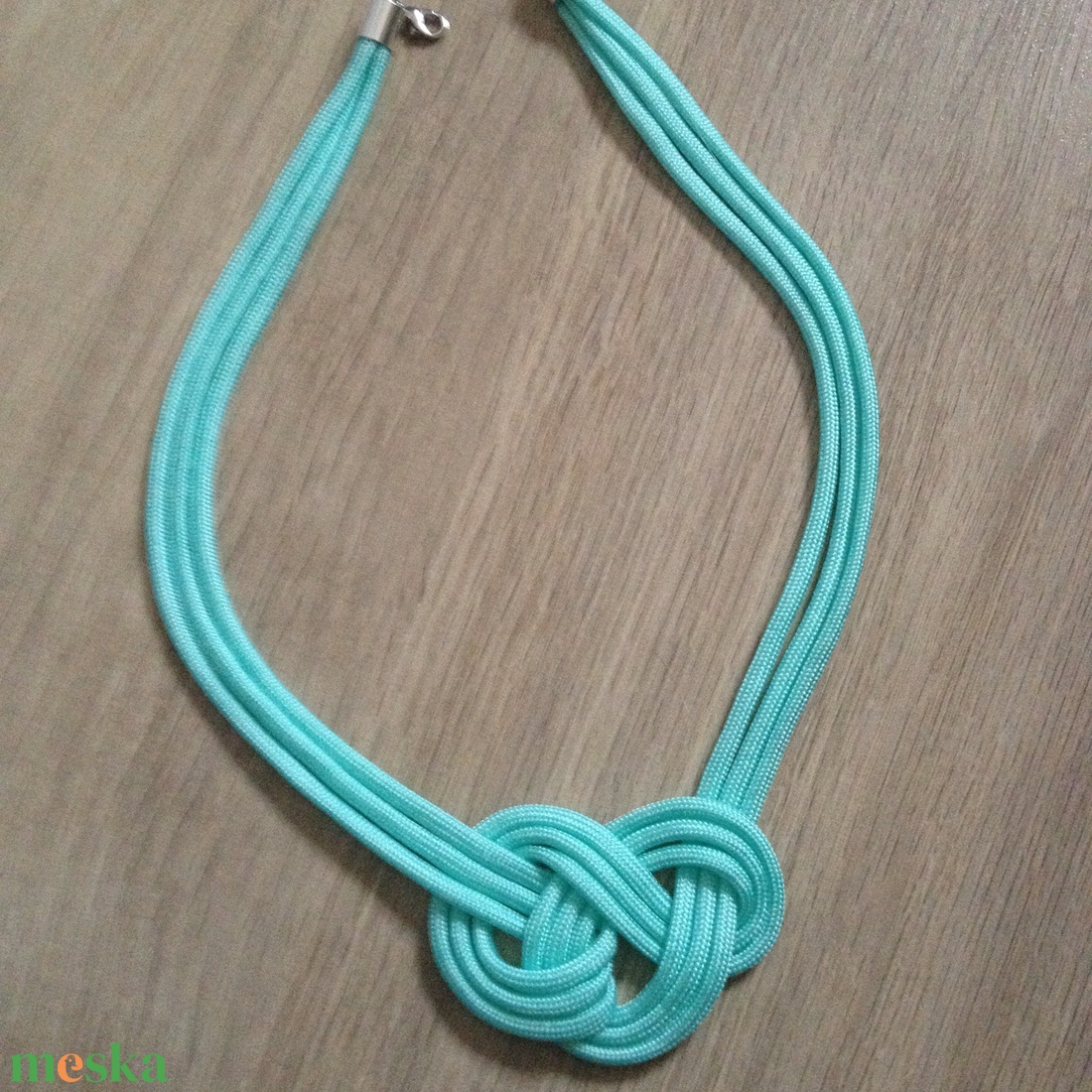 Háromkarikás paracord fonatos mentazöld nyaklánc - ékszer - nyaklánc - medálos nyaklánc - Meska.hu Háromkarikás paracord fonatos mentazöld nyaklánc - ékszer - nyaklánc - medálos nyaklánc - Meska.hu