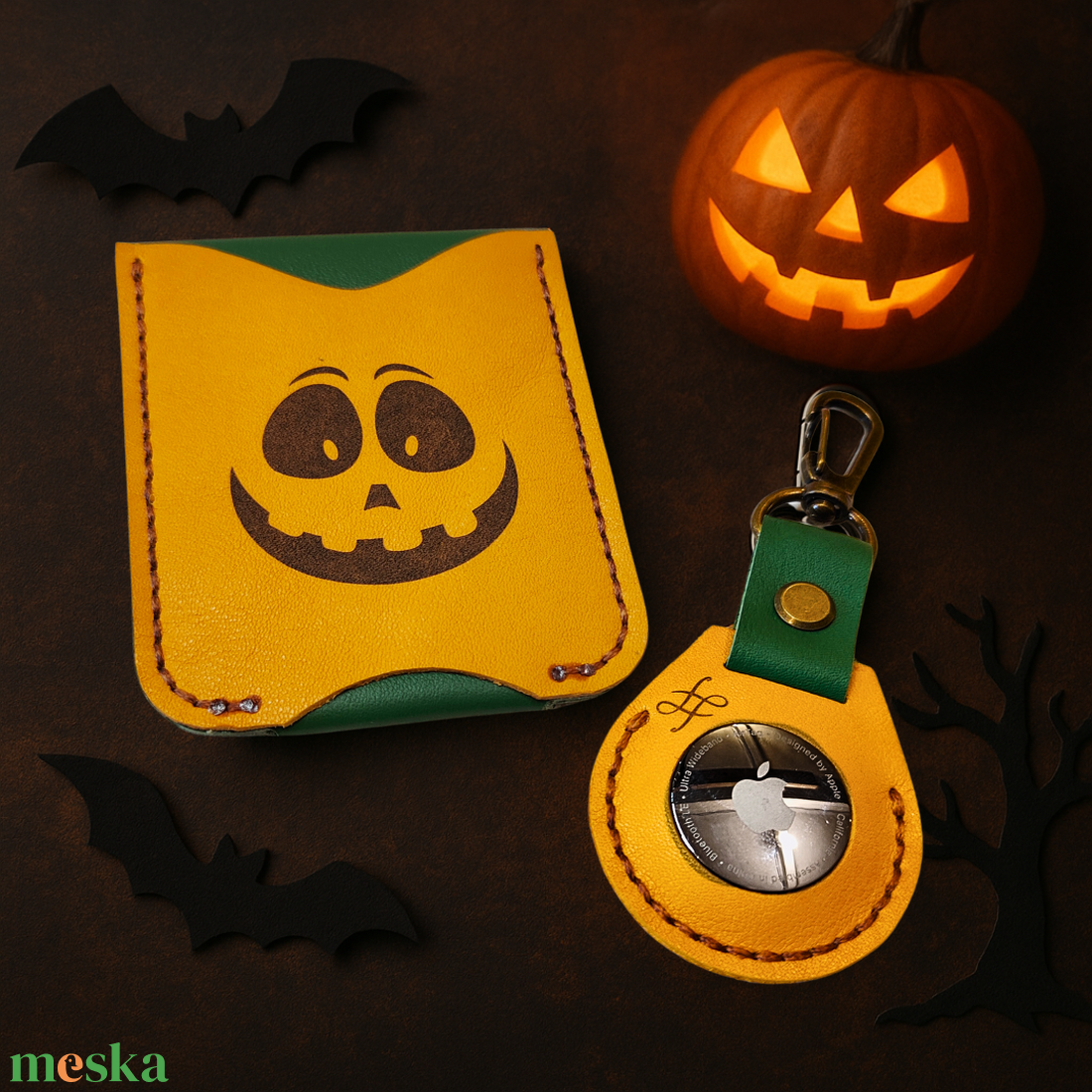 Halloween szett  Kártyatartó és AirTag tartó -  - Meska.hu