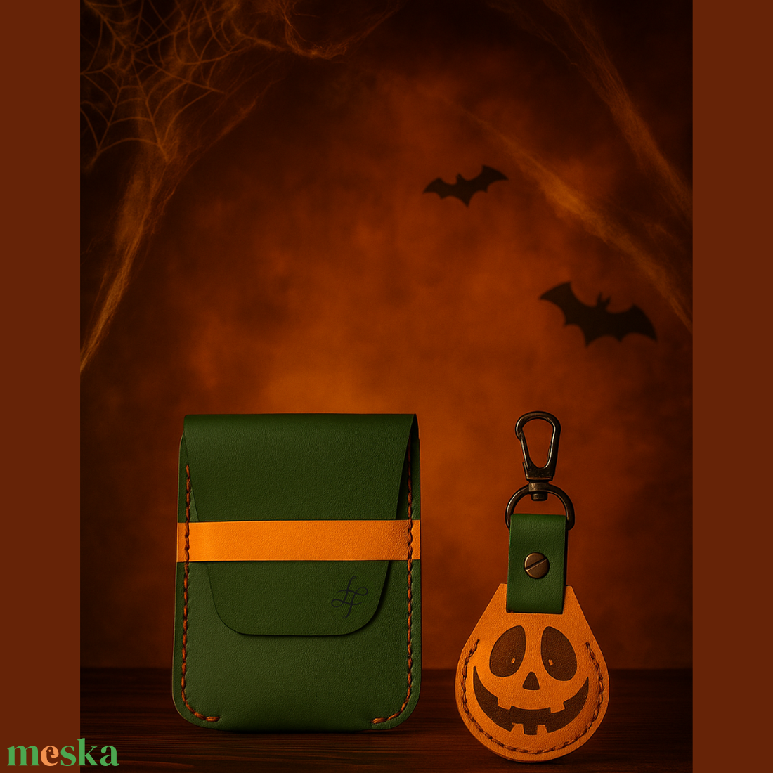 Halloween szett  Kártyatartó és AirTag tartó -  - Meska.hu