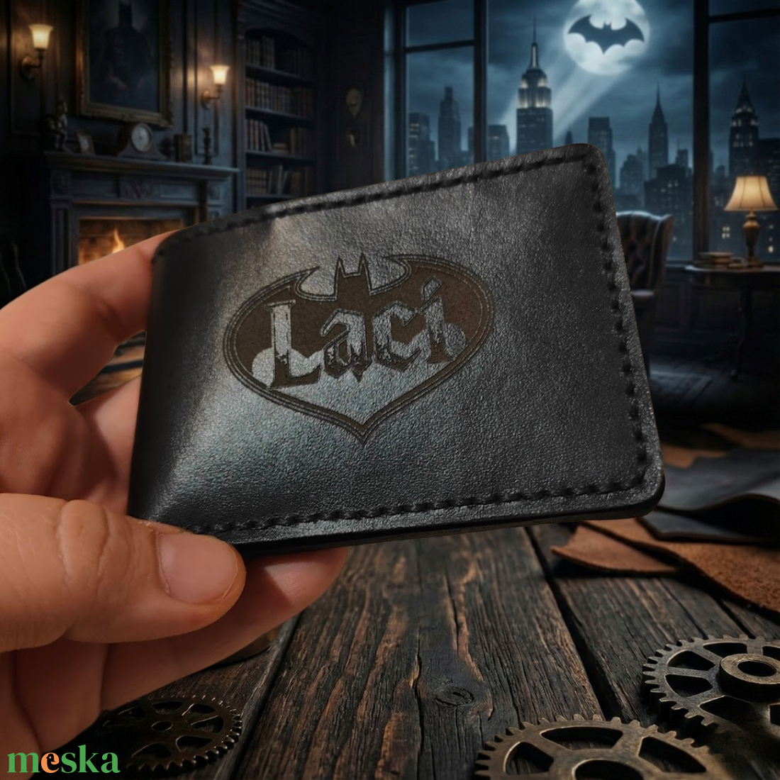 Szuperhős bőr igazolványtartó  személyre szabható, extra kártyatartóval - táska & tok - pénztárca & más tok - kártyatartó & irattartó - Meska.hu