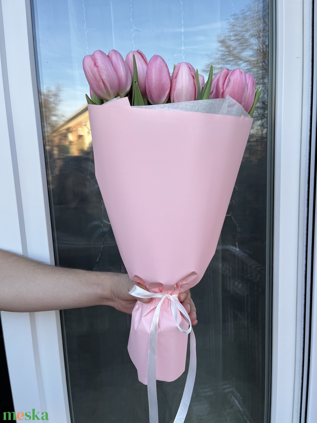 Rózsaszín tulipán csokor - otthon & életmód - virágdekoráció - virágok - szálas virág - Meska.hu