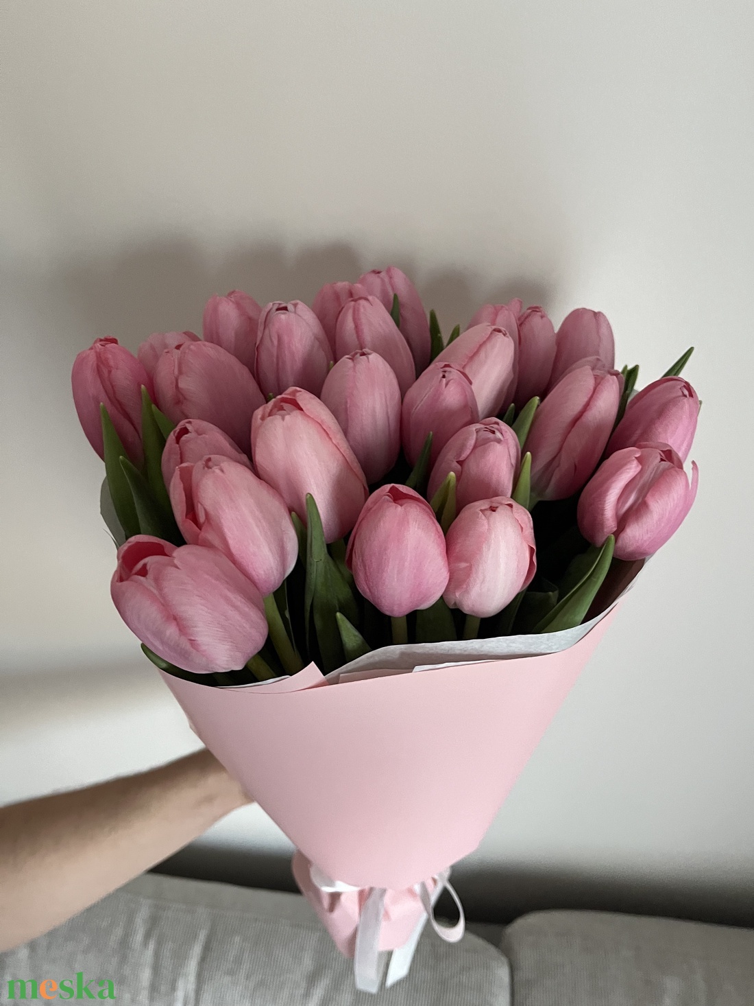 Rózsaszín tulipán csokor - otthon & életmód - virágdekoráció - virágok - szálas virág - Meska.hu