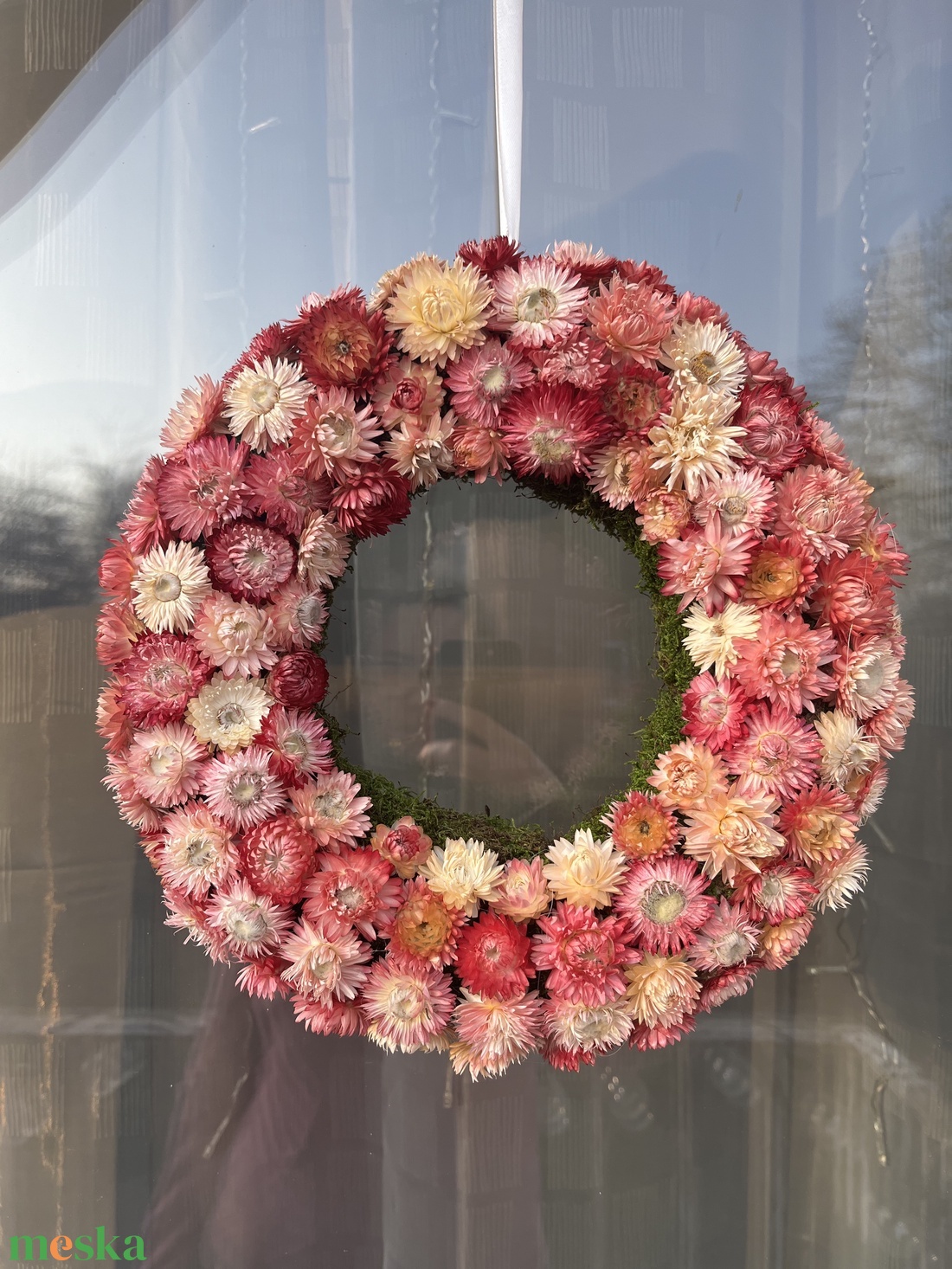 Virágos ajtó- vagy ablakdísz - otthon & életmód - dekoráció - ajtó- és ablak dekoráció - ajtódísz & kopogtató - Meska.hu