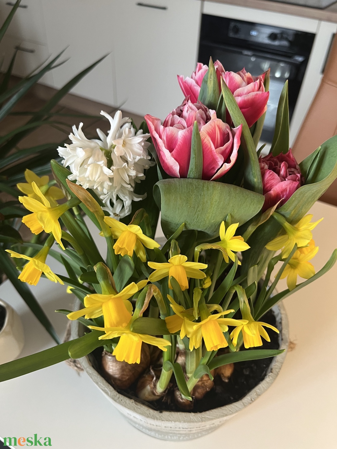 Tavaszi virágtál - nagy - otthon & életmód - dekoráció - asztal és polc dekoráció - asztaldísz - Meska.hu