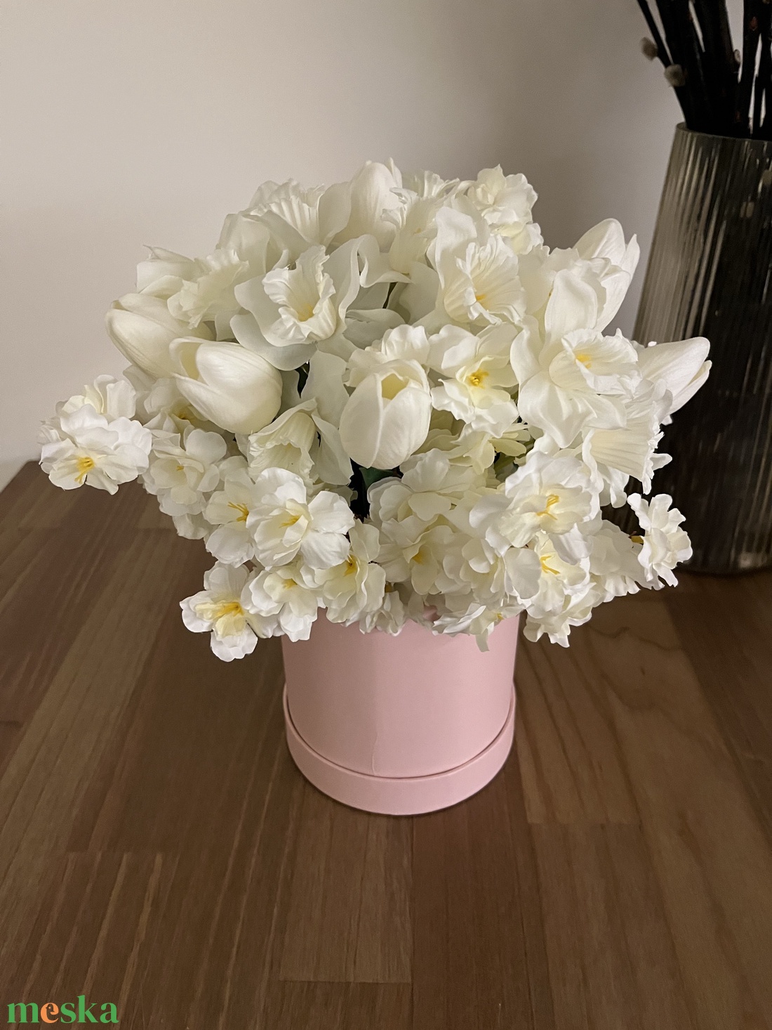 Tavaszi virágbox - selyemvirág - otthon & életmód - virágdekoráció - virágok - virágbox - Meska.hu