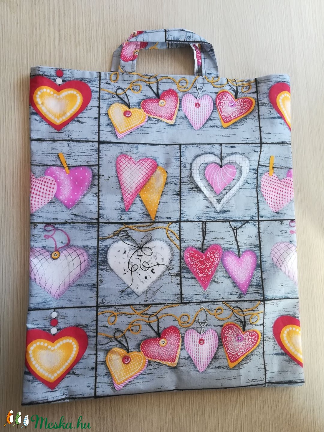 Szíves  táska - táska & tok - bevásárlás & shopper táska - shopper, textiltáska, szatyor - Meska.hu