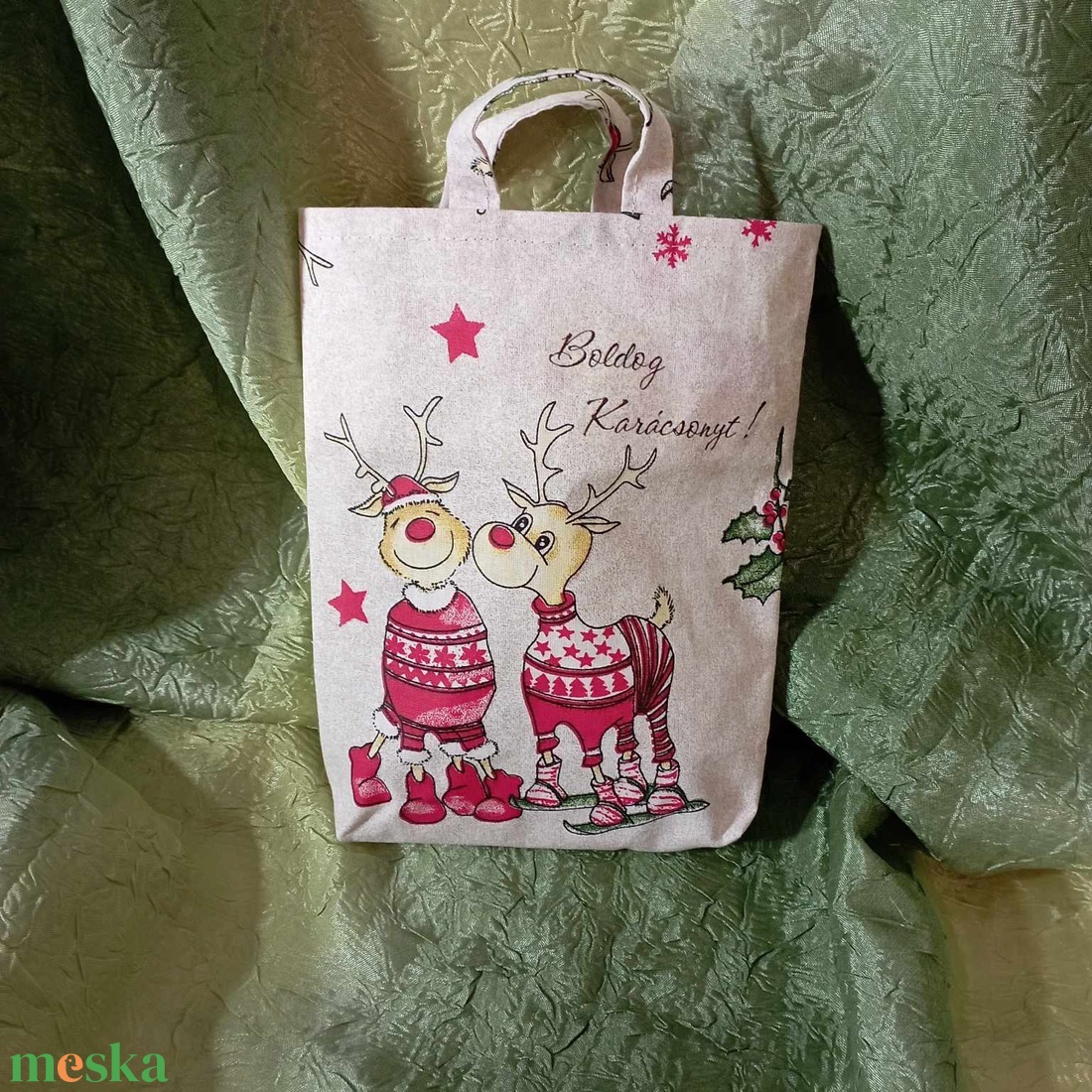 boldog karácsonyt ajándékátadó táska - karácsony - karácsonyi ajándékozás - karácsonyi ajándékcsomagolás - Meska.hu