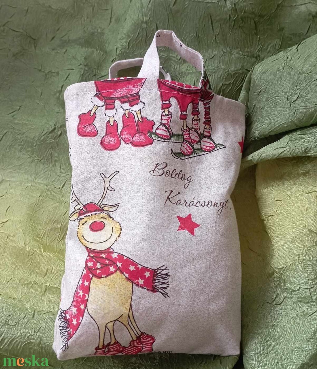 boldog karácsonyt ajándékátadó táska - karácsony - karácsonyi ajándékozás - karácsonyi ajándékcsomagolás - Meska.hu