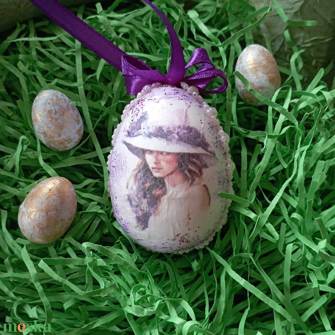 húsvéti lila tojások - otthon & lakás - dekoráció - asztal és polc dekoráció - asztaldísz - Meska.hu