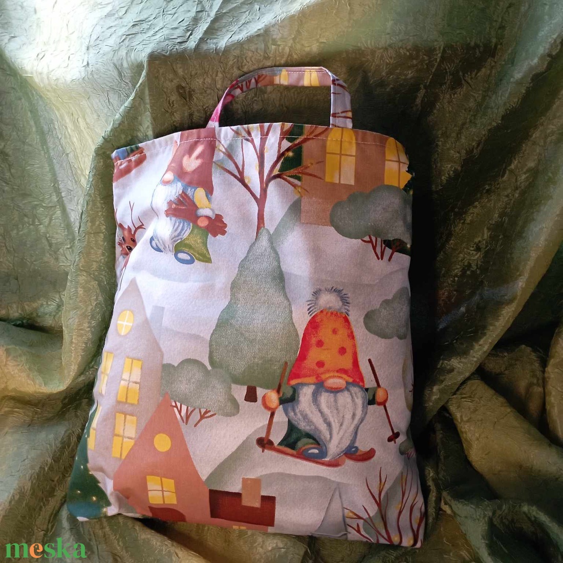 Manófalva karácsonyra bevásárlótáska - táska & tok - kézitáska & válltáska - kézitáska - Meska.hu