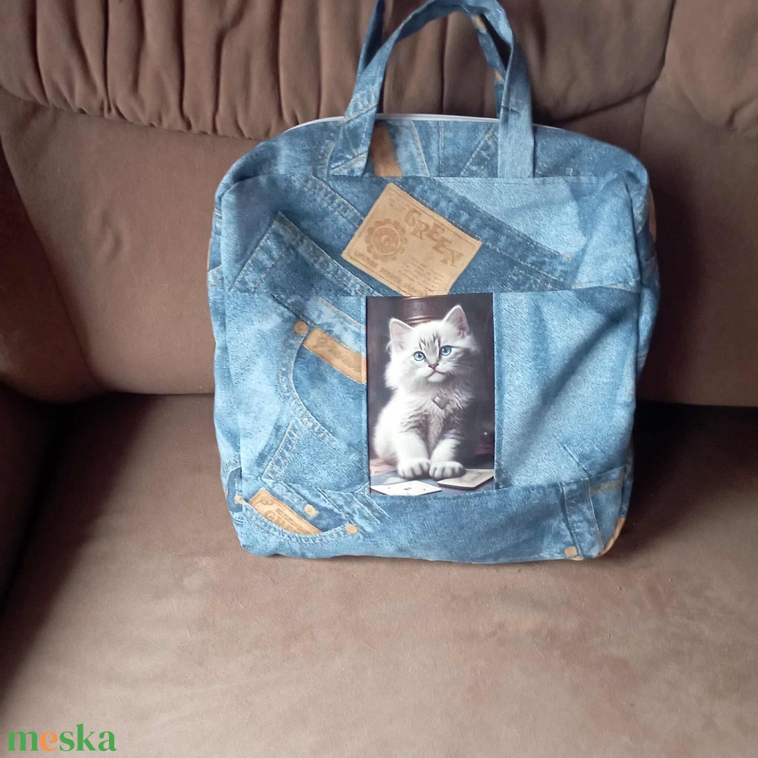 elől hátul cicás farmertáska - táska & tok - bevásárlás & shopper táska - shopper, textiltáska, szatyor - Meska.hu elől hátul cicás farmertáska - táska & tok - bevásárlás & shopper táska - shopper, textiltáska, szatyor - Meska.hu