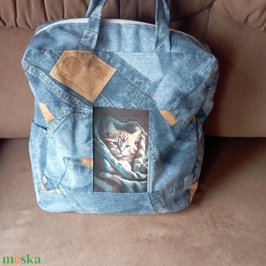elől hátul cicás farmertáska - táska & tok - bevásárlás & shopper táska - shopper, textiltáska, szatyor - Meska.hu elől hátul cicás farmertáska - táska & tok - bevásárlás & shopper táska - shopper, textiltáska, szatyor - Meska.hu