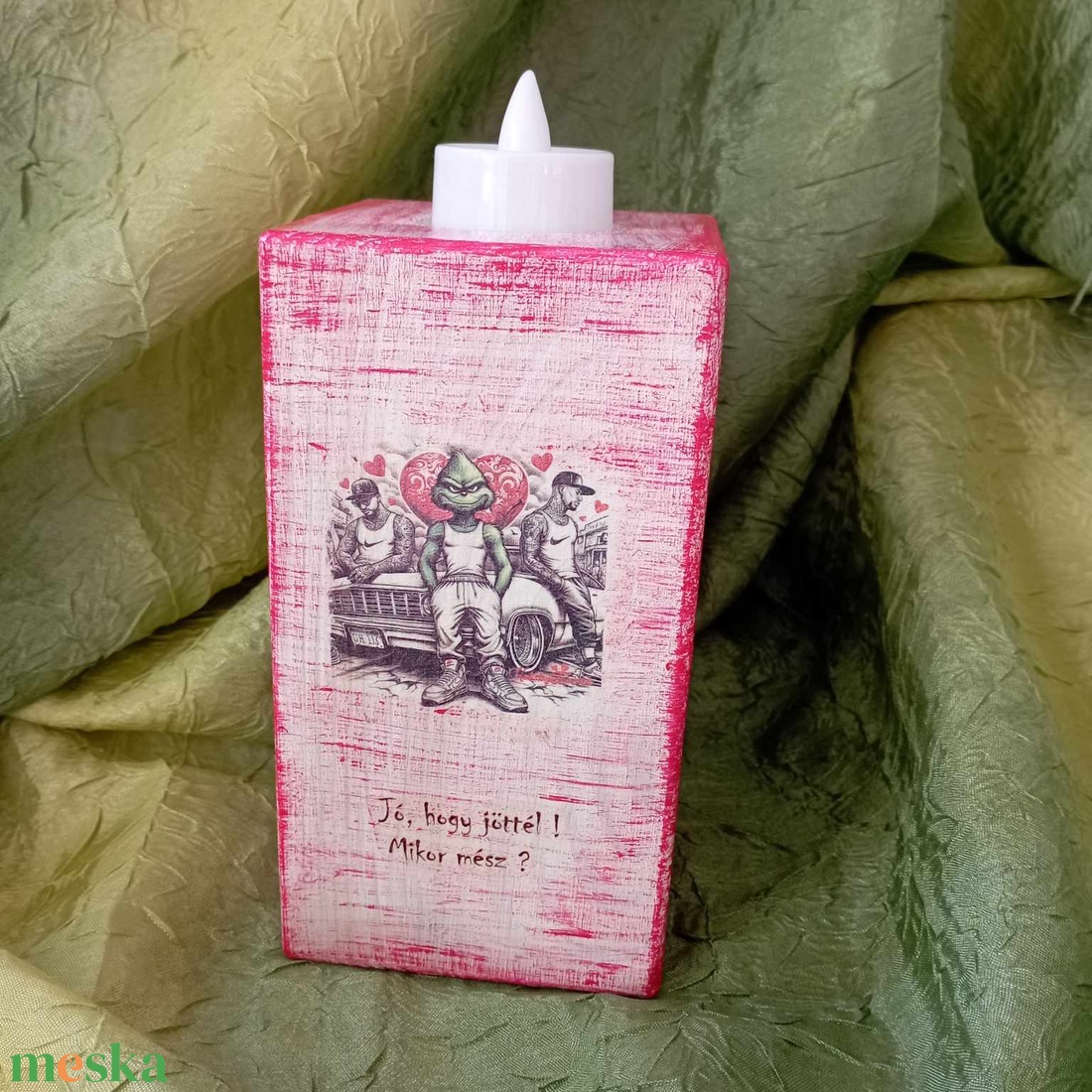 Grincses gyertyatartó - otthon & életmód - gyertya, illat, aroma - gyertyatartó - Meska.hu